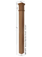 MP-4375 Primed with Special Species Trim Mission Style Box Newel Post