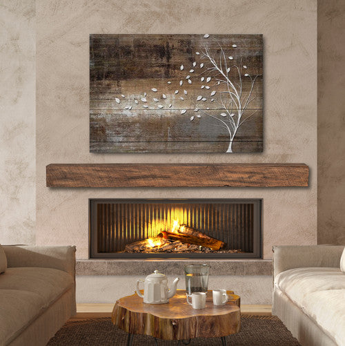 New River Non-Combustable Fireplace Mantel Shelf, Fieldstone Interior