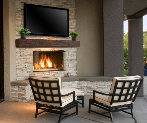 New River Non-Combustable Fireplace Mantel Shelf, Toasted Rye Interior