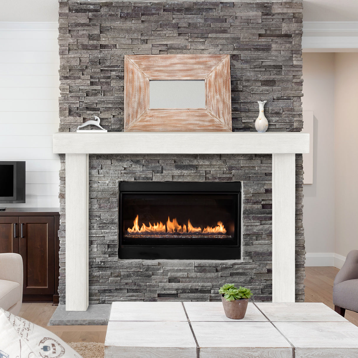 Zachary Non-Combustible Fireplace Mantel Surround Salt (Lifestyle View1)
