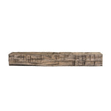 Tavern Timbered Beam Non-Combustable Fireplace Mantel Shelf, River Rock Finish