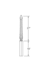A3010T Twist 44" Pin Top Starting Newel Post Dimensional Information