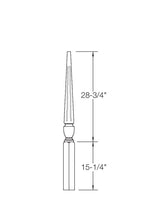 A3013F Fluted 44" Stabilizer Newel Post dimensional information