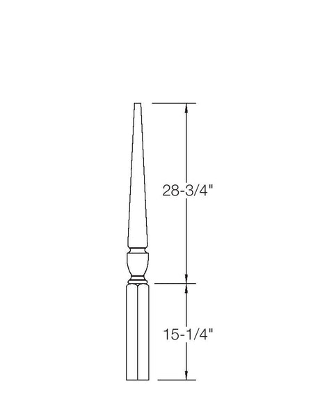 A3013PL 44" Stabilizer Newel Post Dimensional Information