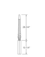 A3013T Twist 44" Pin Top Stabilizer Newel Post Dimensional Information
