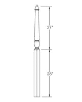 A3010T Twist 44" Pin Top Starting Newel Post Dimensional Information
