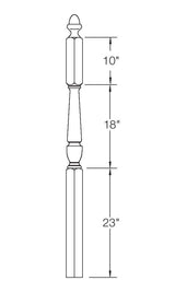 A3045F Fluted 56" Starting Newel Post Dimensional Information