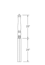 954-4PT-48 Pin Top Starting Bordeaux Newel Post Dimensional Information