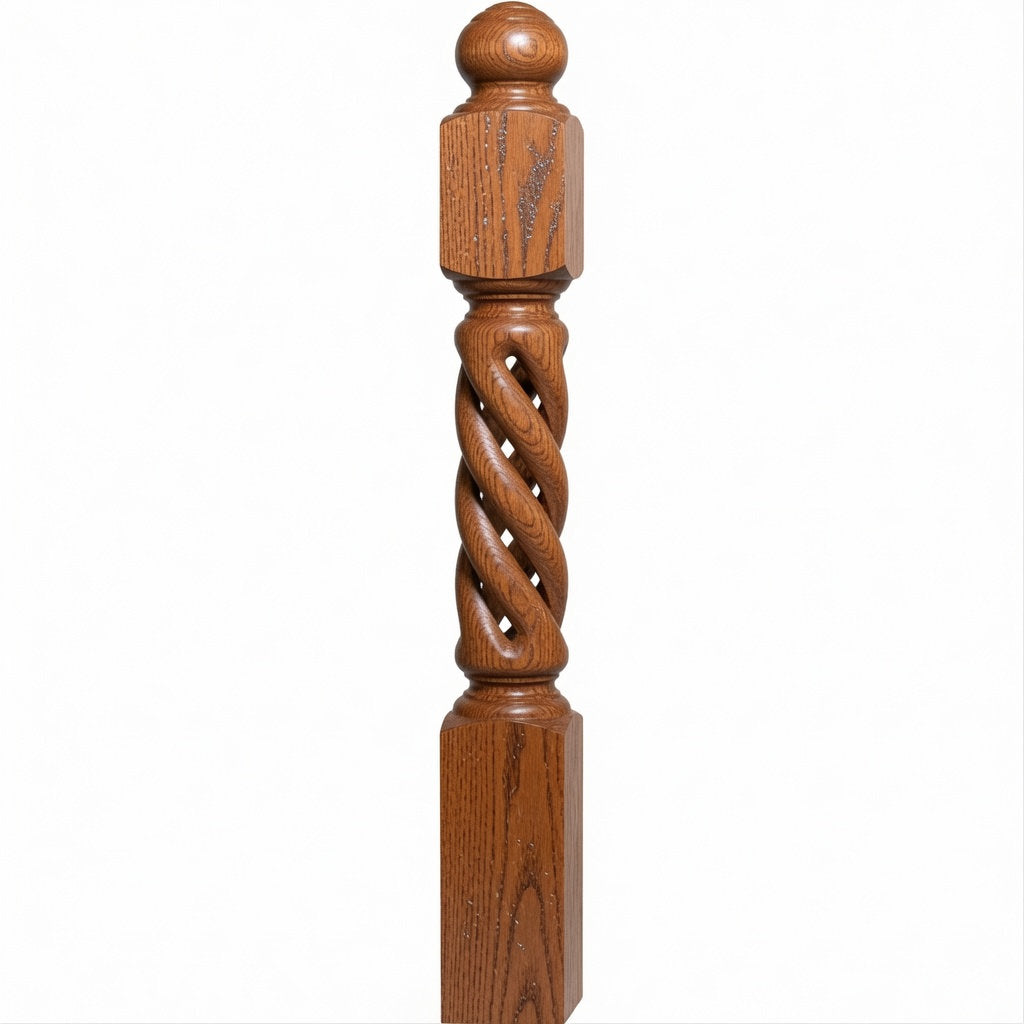 ORT-8660 5-1/2" x 50" Open Rope Twist, Red Oak