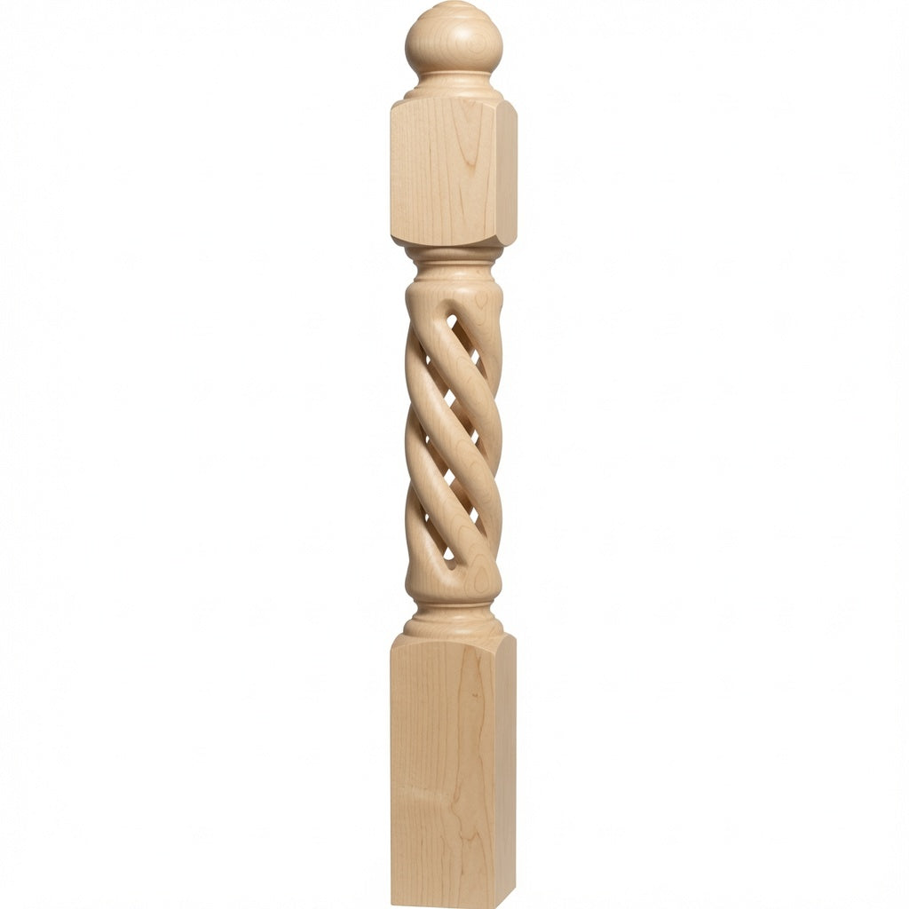 ORT-8660 5-1/2" x 50" Open Rope Twist, Soft Maple