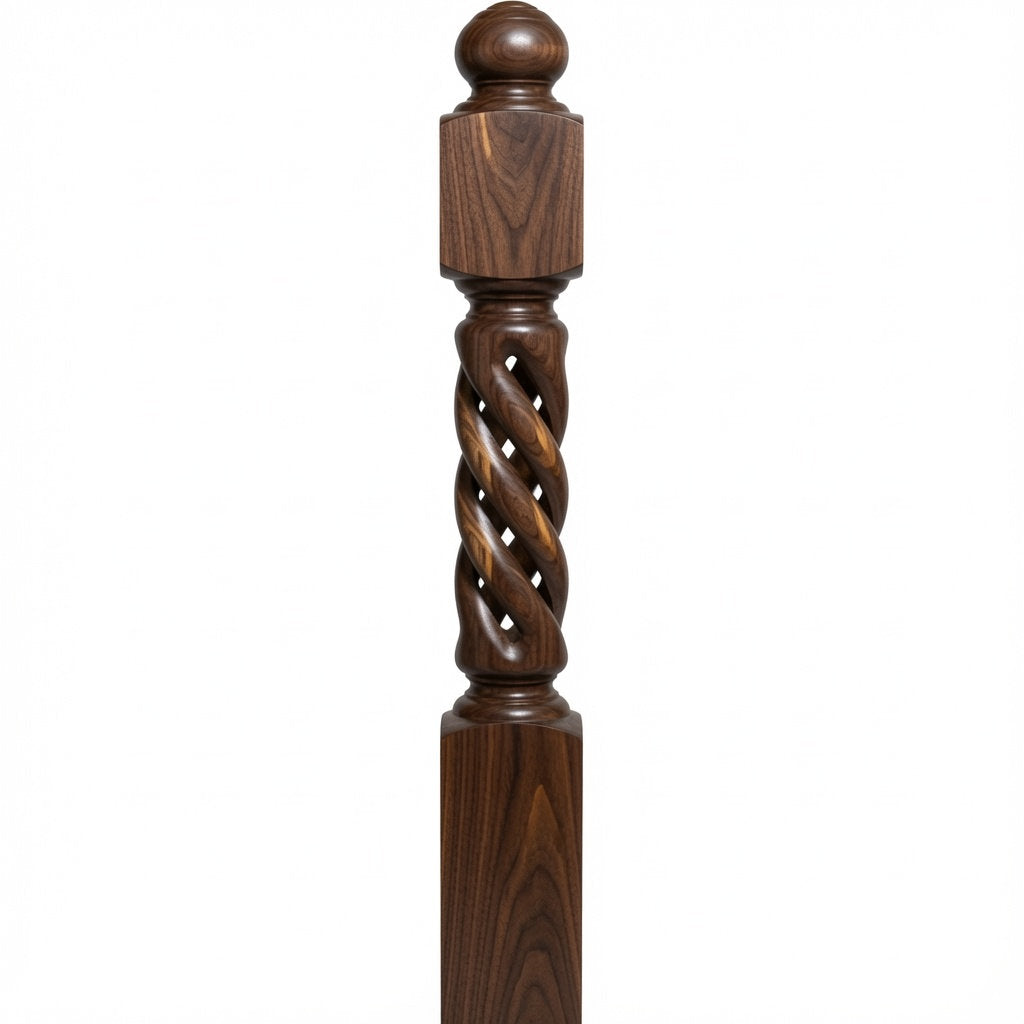 ORT-8660 5-1/2" x 50" Open Rope Twist, Walnut
