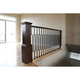 Oval Balusters with Custom Box ewel Post