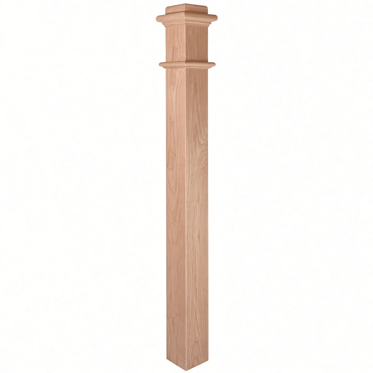 993PL Plain 4-3/4" x 56" Ranch Box Newel Post, American Cherry