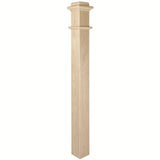 993PL Plain 4-3/4" x 56" Ranch Box Newel Post, Hard Maple