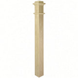 993PL Plain 4-3/4" x 56" Ranch Box Newel Post, Poplar