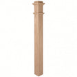 993PL Plain 4-3/4" x 56" Ranch Box Newel Post, Red Oak