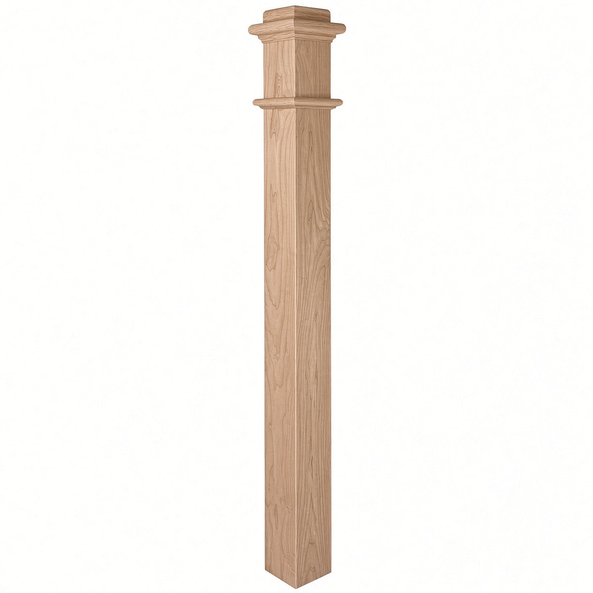 993PL Plain 4-3/4" x 56" Ranch Box Newel Post, Red Oak
