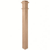 993PL Plain 4-3/4" x 56" Ranch Box Newel Post, Red Oak
