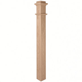 993PL Plain 4-3/4" x 56" Ranch Box Newel Post, Red Oak