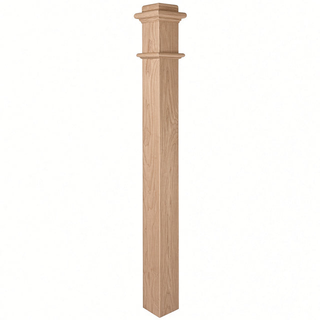 993PL Plain 4-3/4" x 56" Ranch Box Newel Post, Red Oak