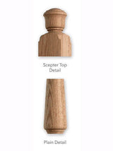  F4042 Plain Landing Red Oak Newel Post 