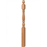 R-4600 (48") or R-4604 (60") Reeded Country Starting Newel, 3-1/4", Alder