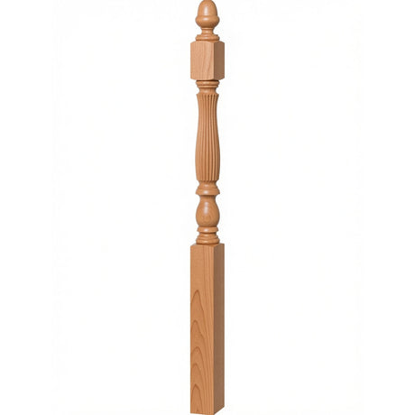 R-4600 (48") or R-4604 (60") Reeded Country Starting Newel, 3-1/4", Alder