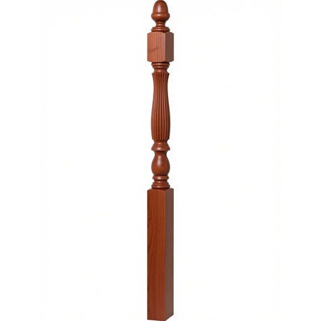 R-4600 (48") or R-4604 (60") Reeded Country Starting Newel, 3-1/4", American Cherry