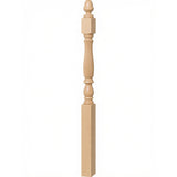 R-4600 (48") or R-4604 (60") Reeded Country Starting Newel, 3-1/4", Birch