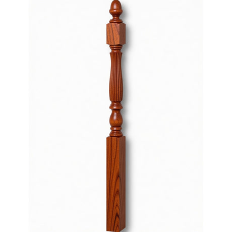 R-4600 (48") or R-4604 (60") Reeded Country Starting Newel, 3-1/4", Brazilian Cherry