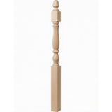 R-4600 (48") or R-4604 (60") Reeded Country Starting Newel, 3-1/4", Hard Maple