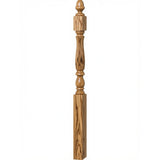 R-4600 (48") or R-4604 (60") Reeded Country Starting Newel, 3-1/4", Hickory