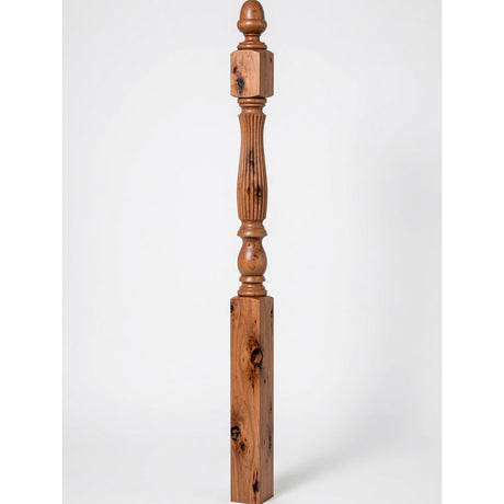 R-4600 (48") or R-4604 (60") Reeded Country Starting Newel, 3-1/4", Knotty Alder