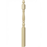 R-4600 (48") or R-4604 (60") Reeded Country Starting Newel, 3-1/4", Poplar