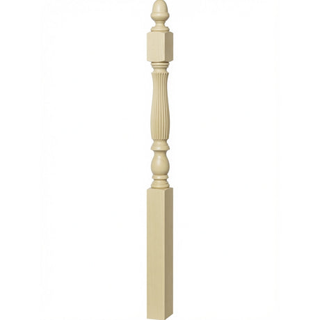 R-4600 (48") or R-4604 (60") Reeded Country Starting Newel, 3-1/4", Poplar