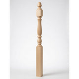 R-4600 (48") or R-4604 (60") Reeded Country Starting Newel, 3-1/4", Soft Maple