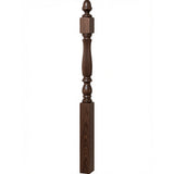 R-4600 (48") or R-4604 (60") Reeded Country Starting Newel, 3-1/4", Walnut