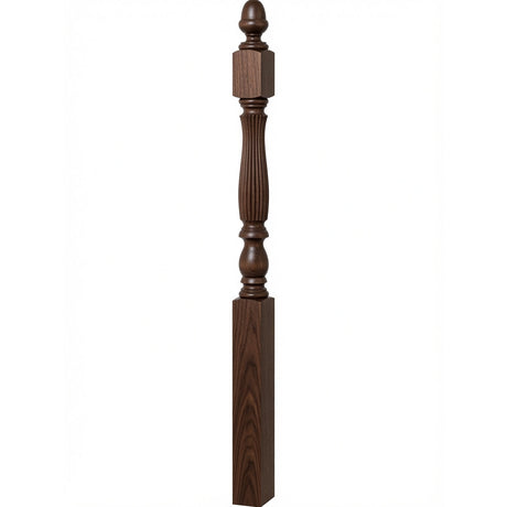 R-4600 (48") or R-4604 (60") Reeded Country Starting Newel, 3-1/4", Walnut