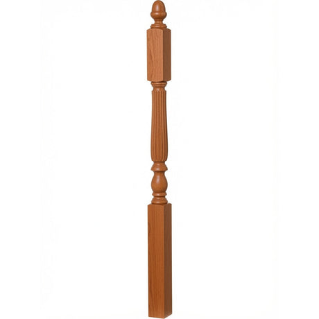R-4606 3-1/4" x 60" Reeded Ohio Landing Newel Post, American Cherry