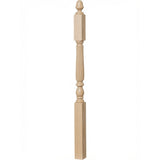 R-4606 3-1/4" x 60" Reeded Ohio Landing Newel Post, Ash