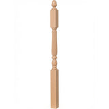 R-4606 3-1/4" x 60" Reeded Ohio Landing Newel Post, Beech