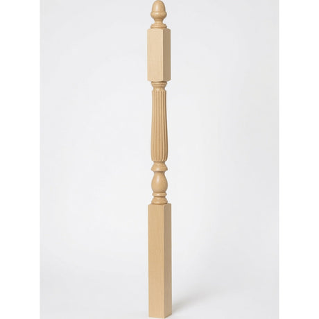 R-4606 3-1/4" x 60" Reeded Ohio Landing Newel Post, Birch