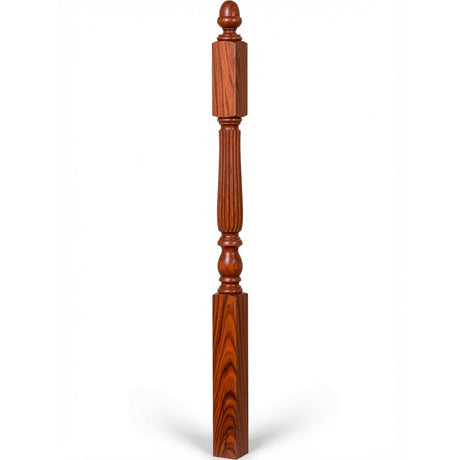 R-4606 3-1/4" x 60" Reeded Ohio Landing Newel Post, Brazilian Cherry