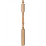 R-4606 3-1/4" x 60" Reeded Ohio Landing Newel Post, Hard Maple