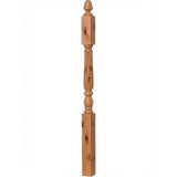 R-4606 3-1/4" x 60" Reeded Ohio Landing Newel Post, Knotty Alder