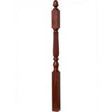 R-4606 3-1/4" x 60" Reeded Ohio Landing Newel Post, Mahogany