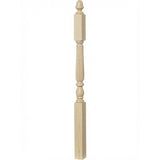 R-4606 3-1/4" x 60" Reeded Ohio Landing Newel Post, Poplar