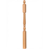 R-4606 3-1/4" x 60" Reeded Ohio Landing Newel Post, Red Oak