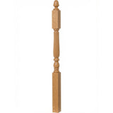R-4606 3-1/4" x 60" Reeded Ohio Landing Newel Post, White Oak