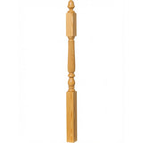 R-4606 3-1/4" x 60" Reeded Ohio Landing Newel Post, Yellow Pine